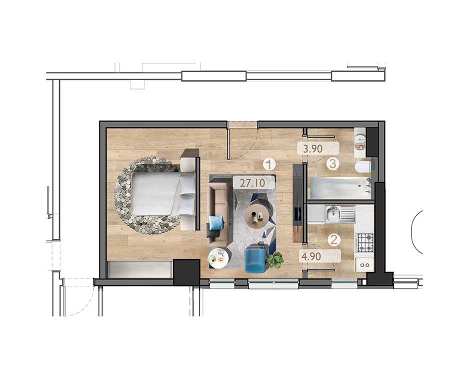 plan apartament A11 1C