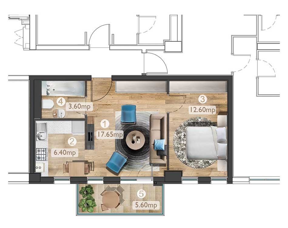 plan apartament A3 2C