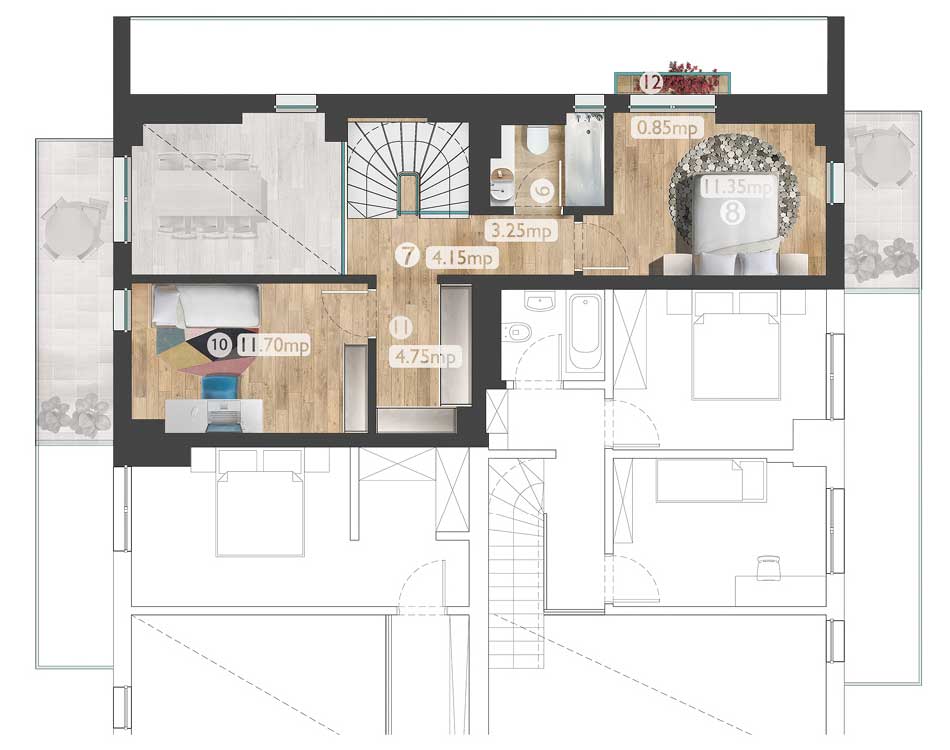 plan apartament AD1 3C