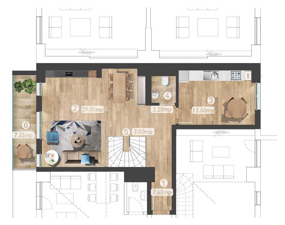 plan-apartament AD4 3C