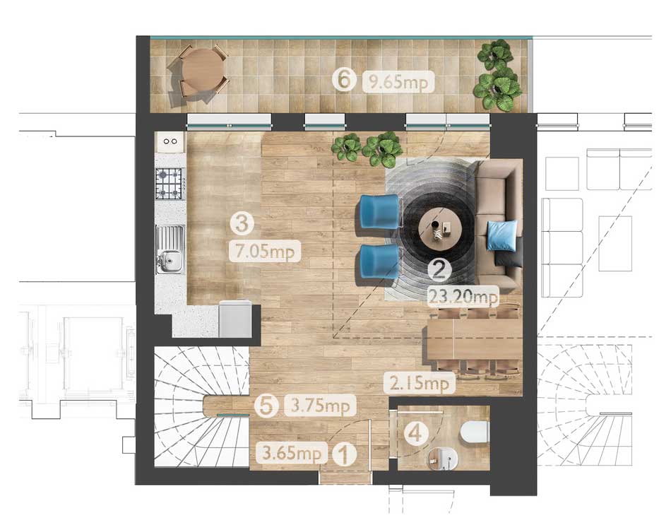 plan apartament AD5 2C