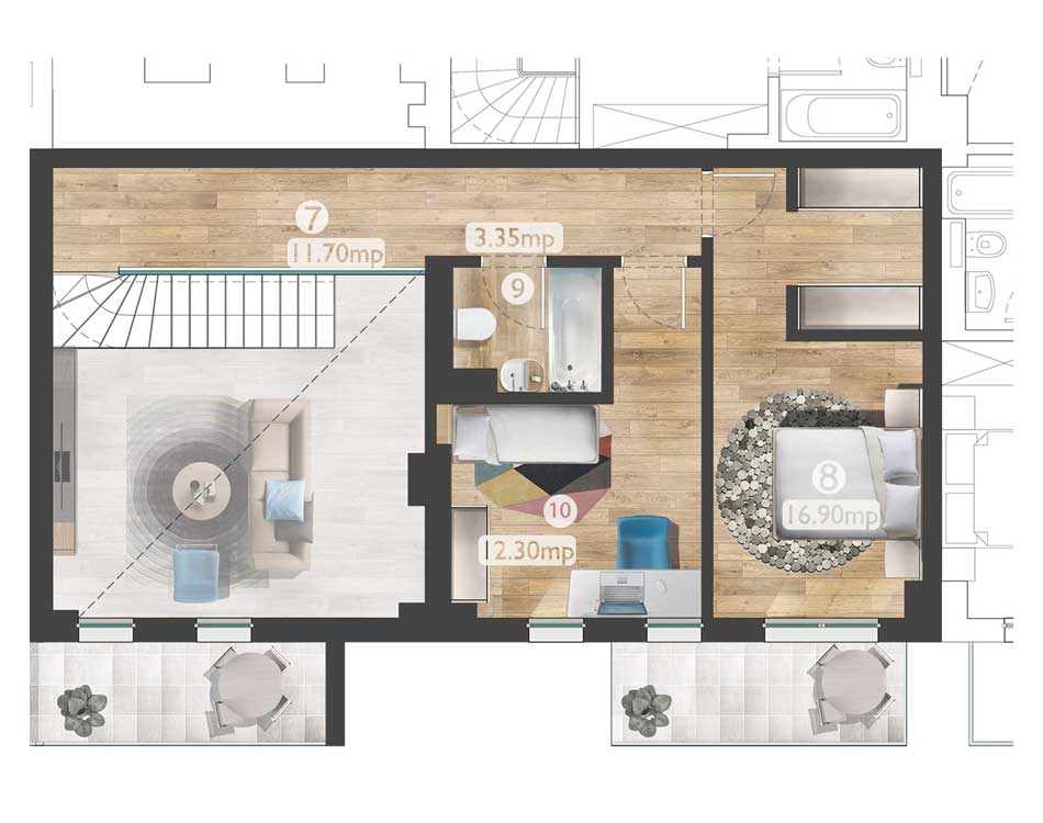 plan apartament BD3 3C
