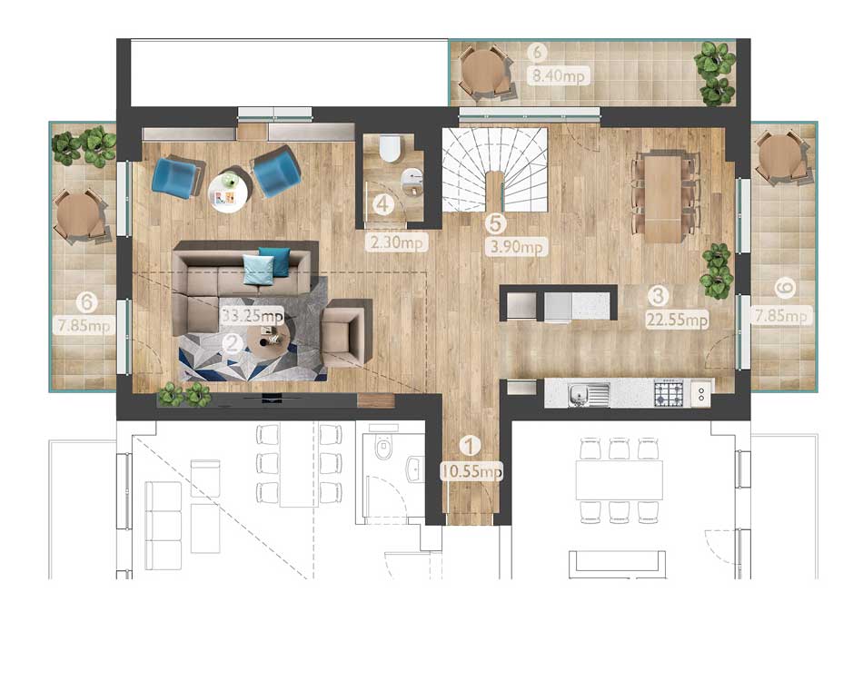 plan apartament BD4 4C